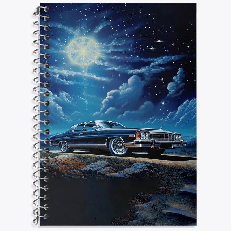 دفتر زبان 50 برگ خندالو مدل سه خط طرح ماشین کلاسیک کد F3063