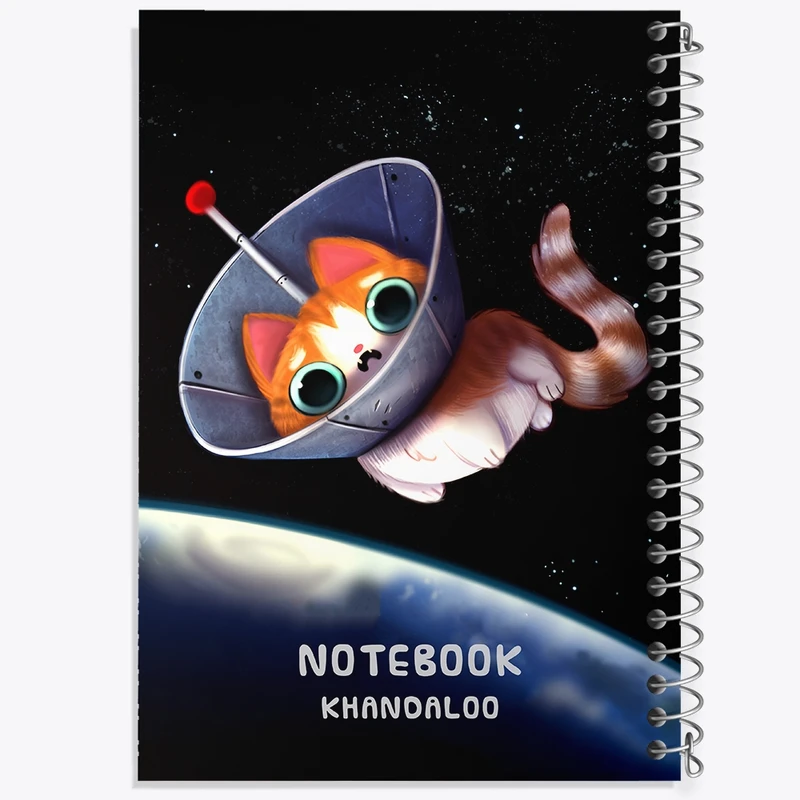 دفتر طراحی 50 برگ خندالو طرح گربه فضانورد کد N6600