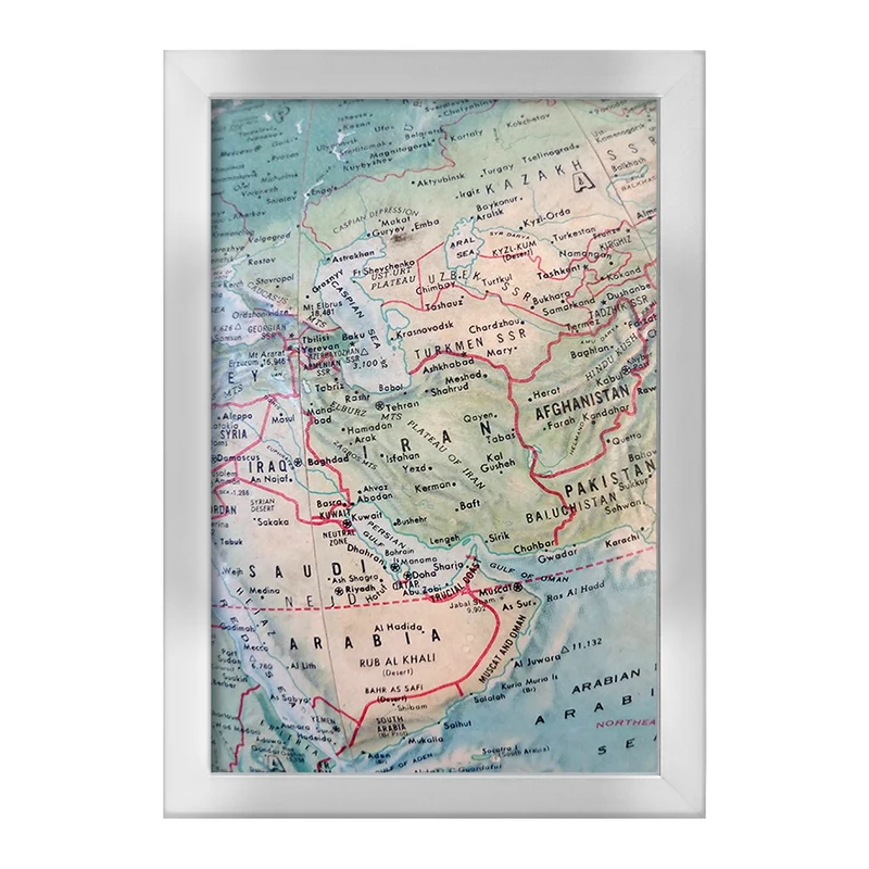 تابلو خندالو طرح نقشه جهان و ایران کد F1684