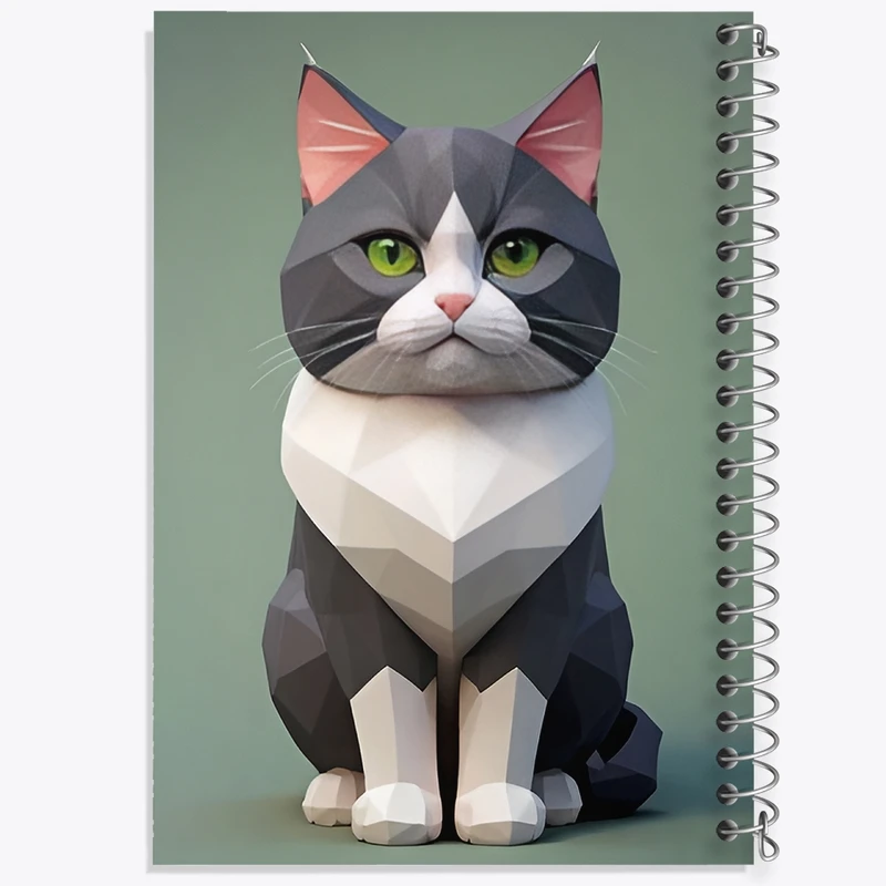 دفتر ژورنال نویسی 50 برگ خندالو مدل نقطه ای طرح گربه کد F12700