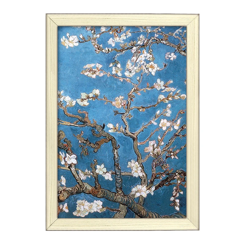 تابلو خندالو طرح نقاشی شکوفه های بادام اثر ونسان ونگوگ کد 25463