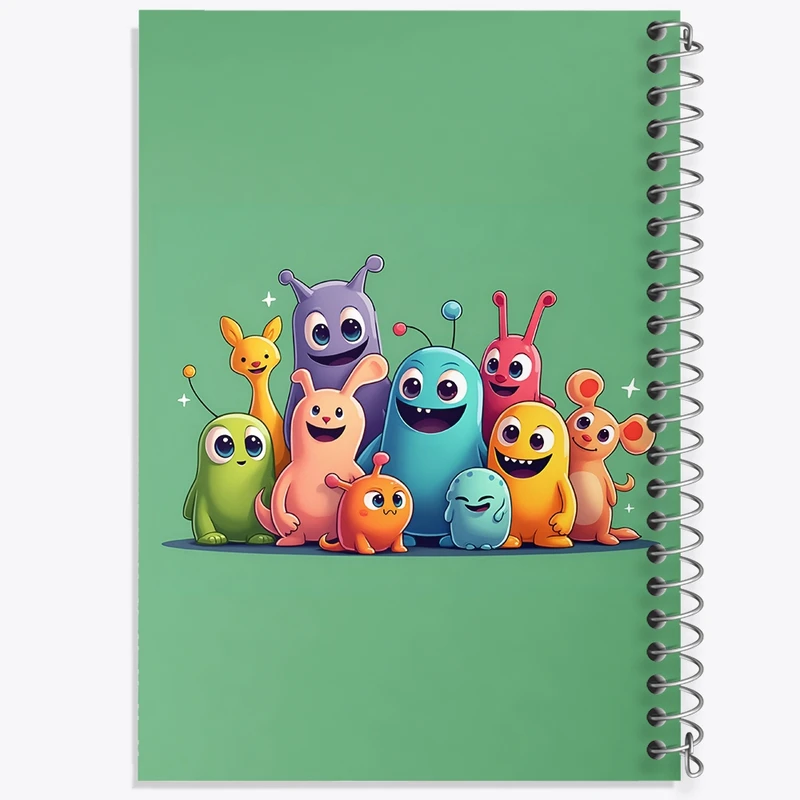 دفتر شطرنجی 50 برگ خندالو طرح هیولاهای بامزه کد F3631