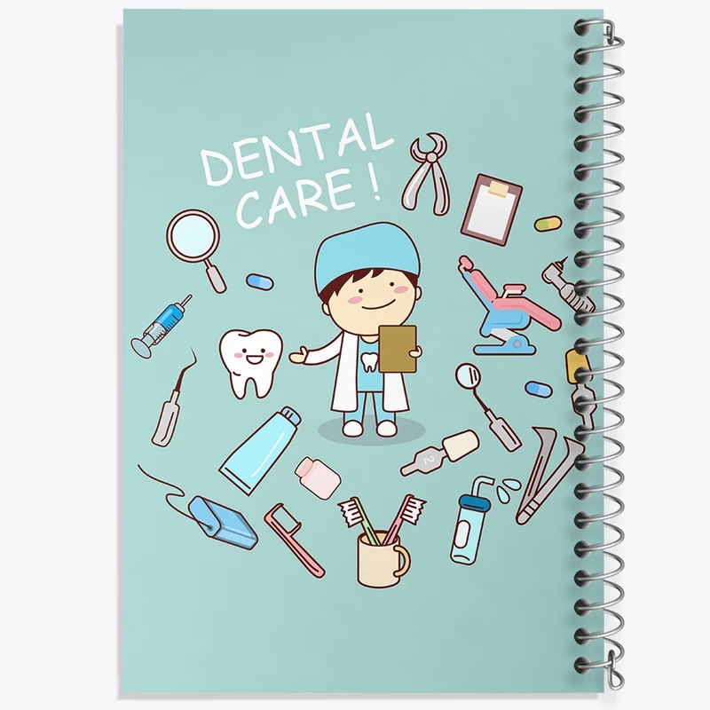 دفتر طراحی 50 برگ خندالو طرح دندان و دندان پزشکی کودکانه کد 36691