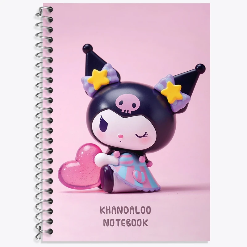 دفتر زبان 50 برگ خندالو مدل سه خط طرح کرومی (Kuromi) کد N9036