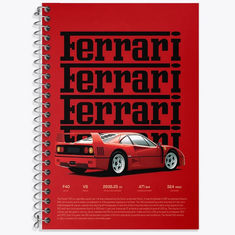 دفتر لغت 50 برگ خندالو طرح ماشین فراری کد F10366