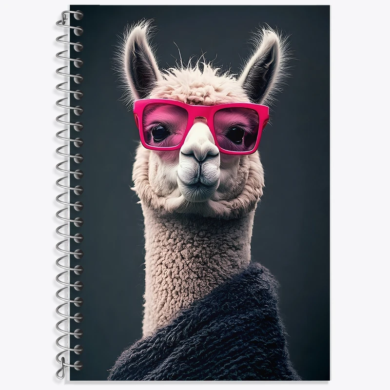 دفتر زبان 50 برگ خندالو مدل سه خط طرح لاما کد F9264