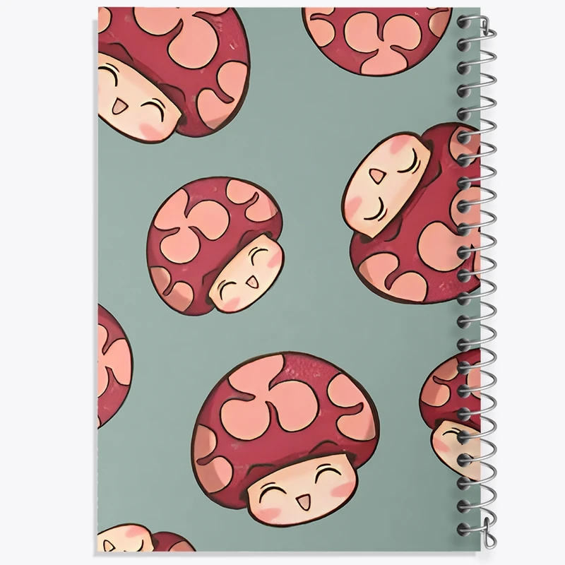 دفتر شطرنجی 50 برگ خندالو طرح پترن قارچی کد N6725