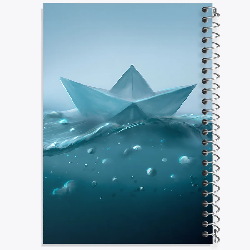 دفتر مشق 50 برگ خندالو طرح قایق کاغذی کد F12552