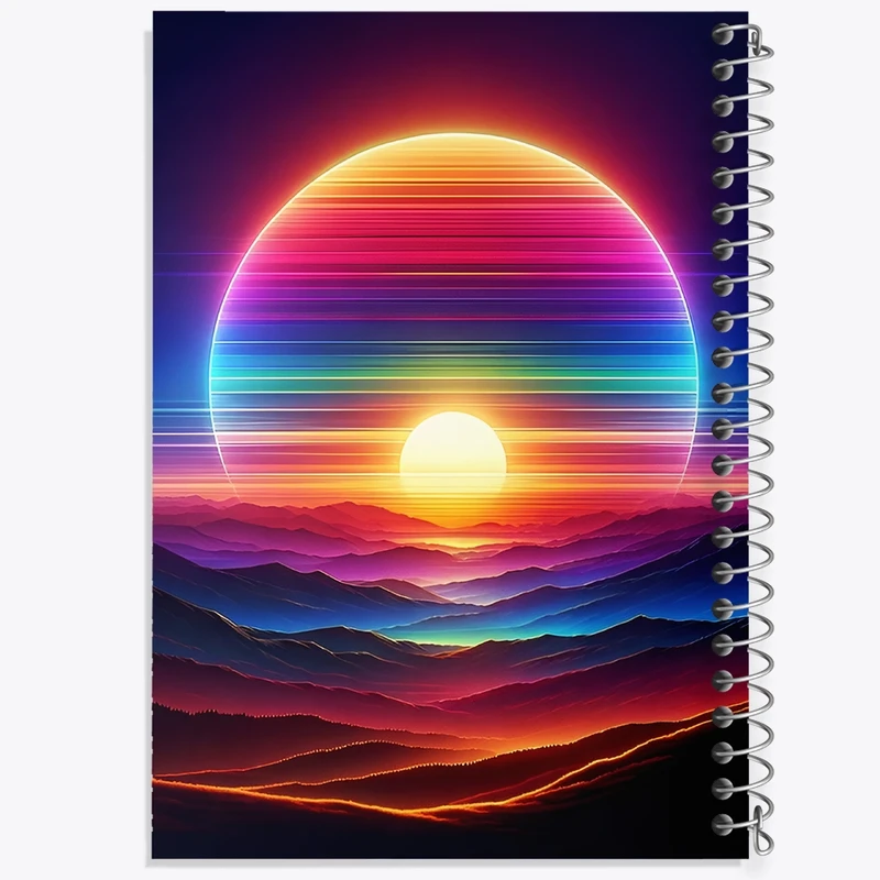 دفتر شطرنجی 50 برگ خندالو طرح غروب رنگی کد F12886