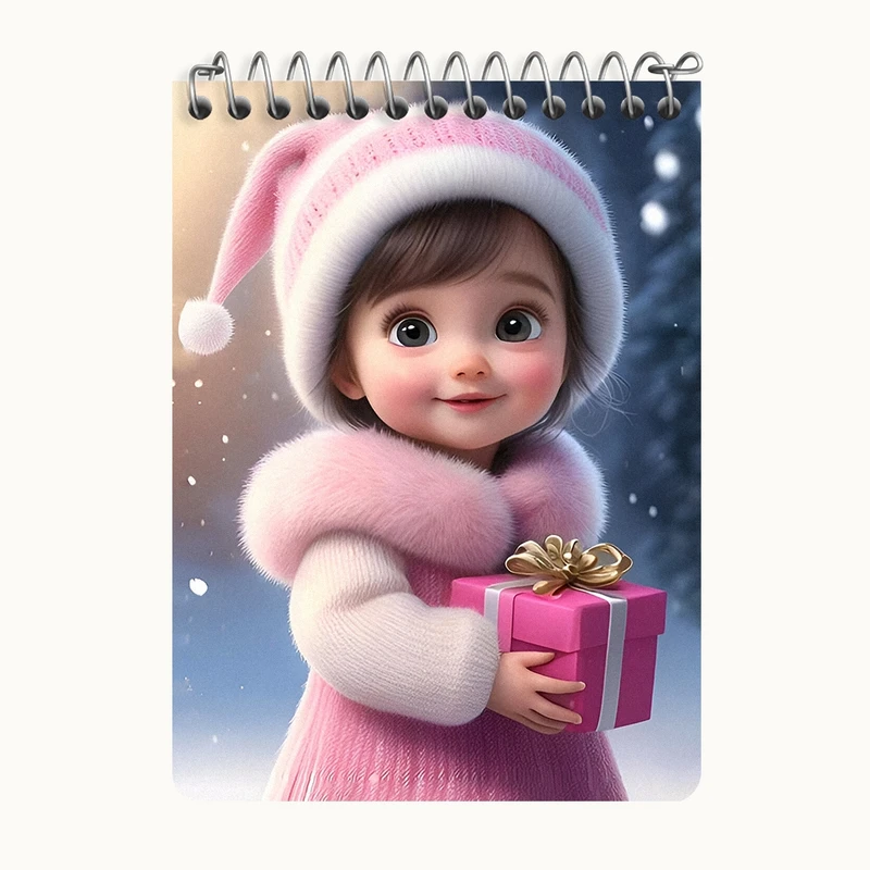 دفتر یادداشت 50 برگ خندالو طرح دخترانه کیوت کد N4323