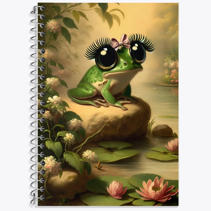 دفتر زبان 50 برگ خندالو مدل دو خط طرح قورباغه کد F11620