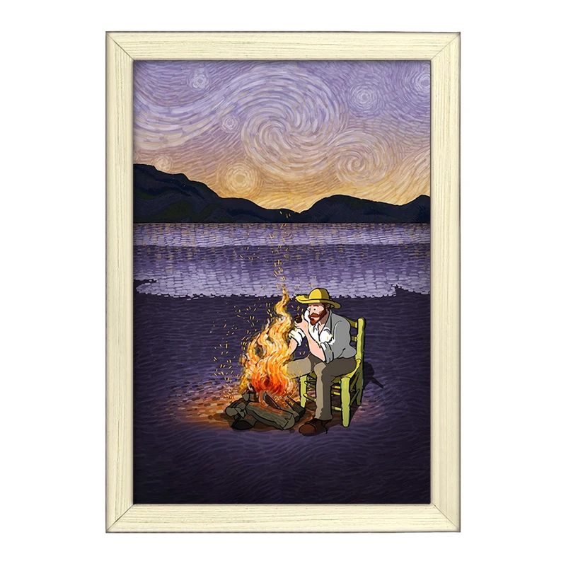 تابلو خندالو طرح ونسان ونگوگ کد F5068