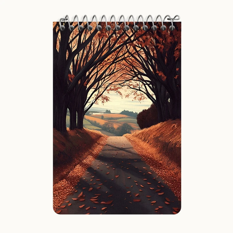 دفتر یادداشت 50 برگ خندالو طرح جنگل پاییزی کد F6951