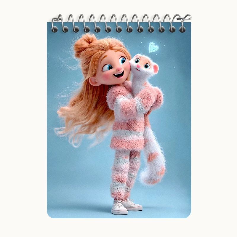 دفتر یادداشت 50 برگ خندالو طرح دخترانه فانتزی کد N9411