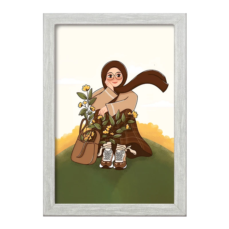 تابلو خندالو طرح دخترانه با حجاب کد F7647