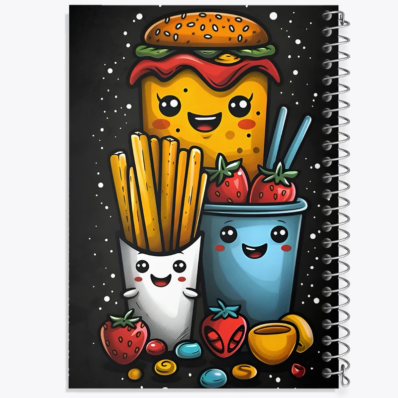 دفتر مشق 100 برگ خندالو طرح فست فود کد F9947