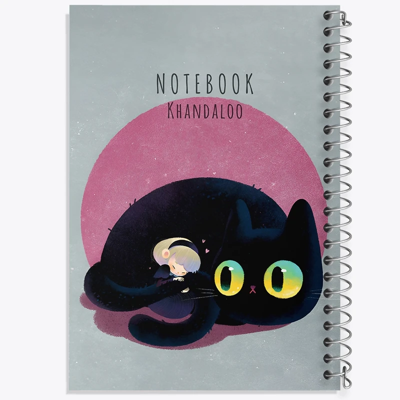 دفتر طراحی 50 برگ خندالو طرح دختر و گربه کد N6597