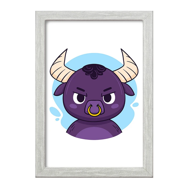 تابلو خندالو طرح گاومیش حیوانات بامزه کد 37165