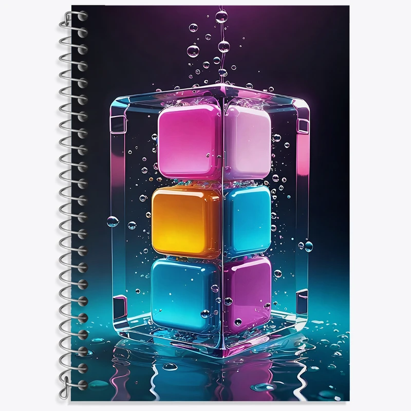 دفتر نت موسیقی 50 برگ خندالو طرح مکعب رنگی کد F4215