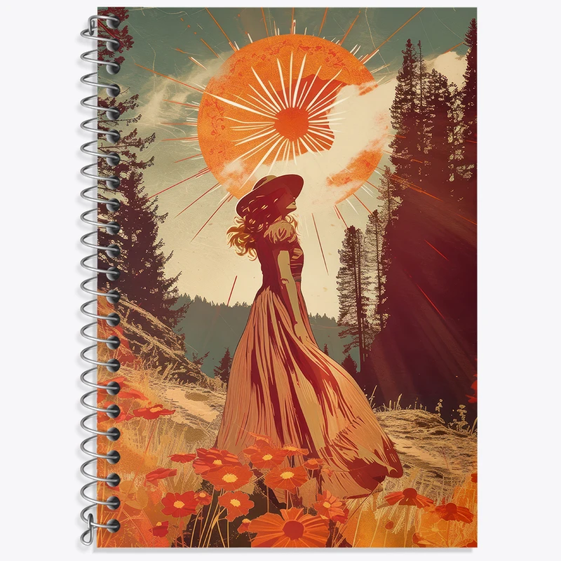 دفتر زبان دوخط 50 برگ خندالو طرح دختر و خورشید کد F3048