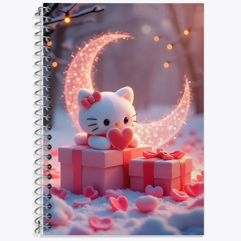 دفتر زبان دوخط 50 برگ خندالو طرح هلو کیتی کد F9459