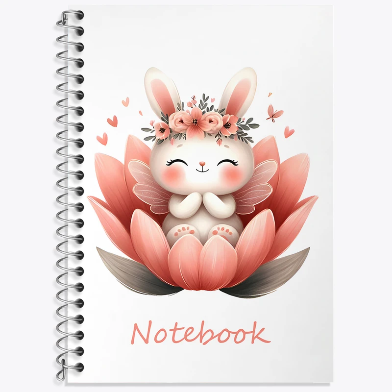 دفتر زبان 50 برگ خندالو مدل دو خط طرح خرگوش کیوت کد N6685