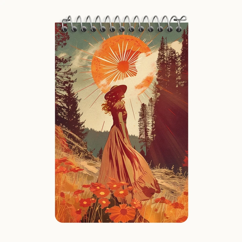 دفتر یادداشت 50 برگ خندالو طرح دختر و خورشید کد F3048