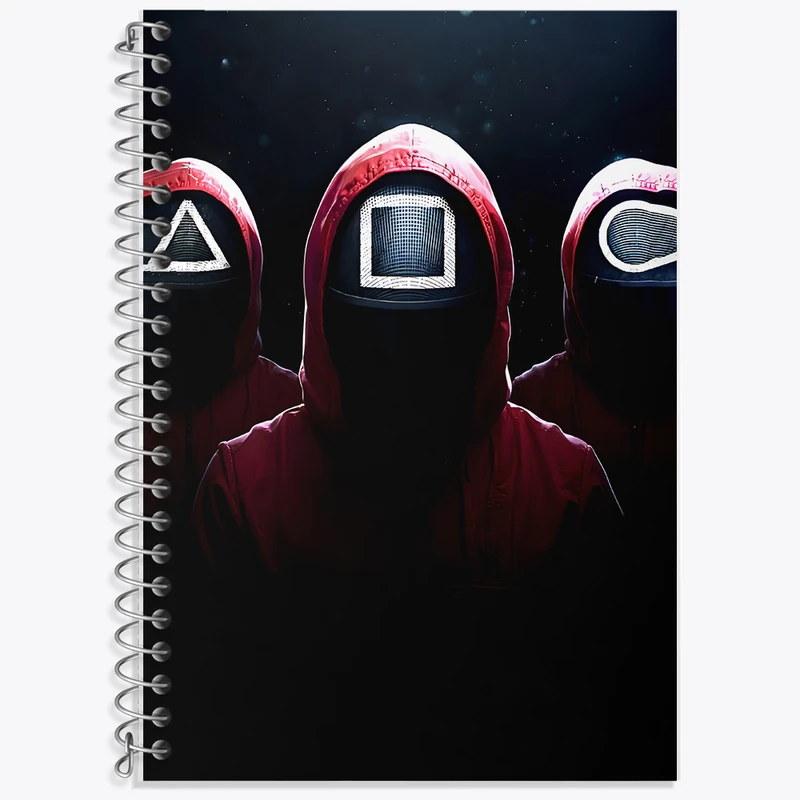 دفتر زبان 50 برگ خندالو مدل دو خط طرح بازی مرکب (Squid Game) کد F11869