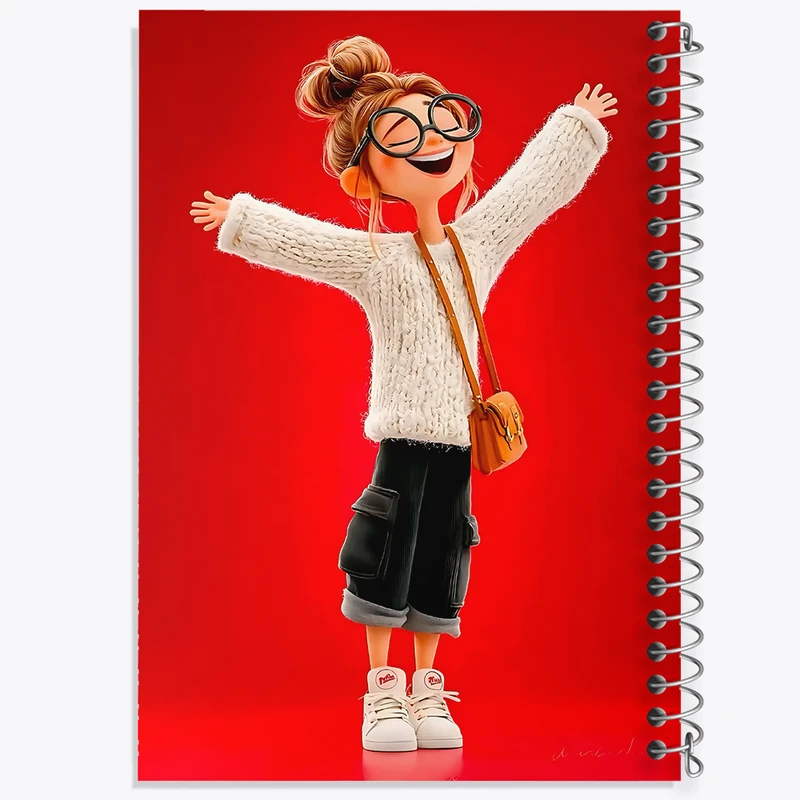 دفتر مشق 50 برگ خندالو طرح دخترانه بامزه کد N8370