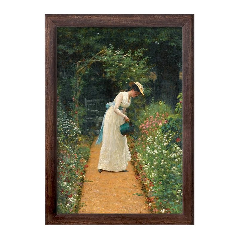 تابلو خندالو طرح نقاشی باغ بانوی من اثر ادموند بلر لیتون کد F12472