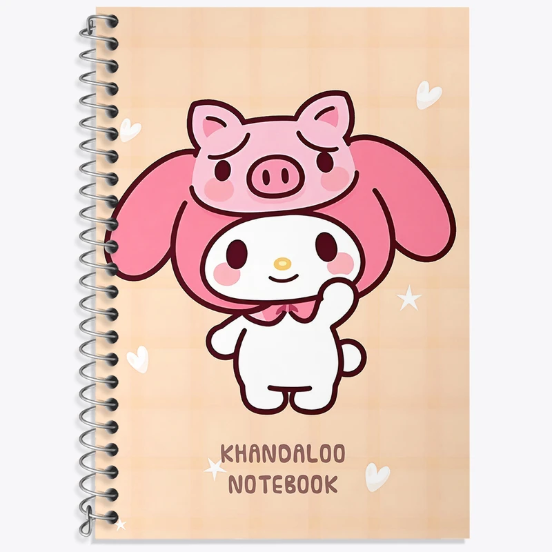 دفتر زبان 50 برگ خندالو مدل دو خط طرح مای ملودی (My Melody) کد N9021