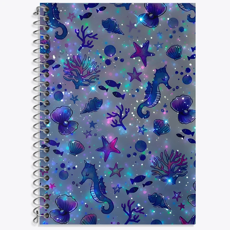 دفتر زبان دوخط 50 برگ خندالو طرح پترن دریایی کد N7153