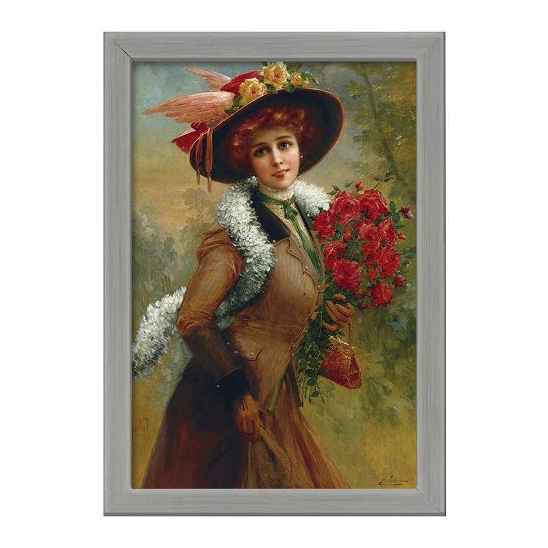 تابلو خندالو طرح نقاشی زیبا همچون یک گل رز اثر امیلی ورنون کد F12202