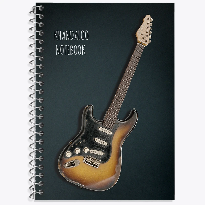 دفتر زبان 50 برگ خندالو مدل دو خط طرح گیتار الکتریک (Electric guitar) کد N8057
