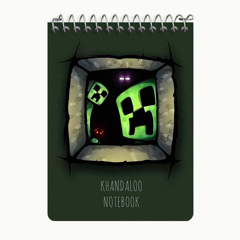 دفتر یادداشت 50 برگ خندالو طرح بازی ماینکرافت (Minecraft) کد N8733