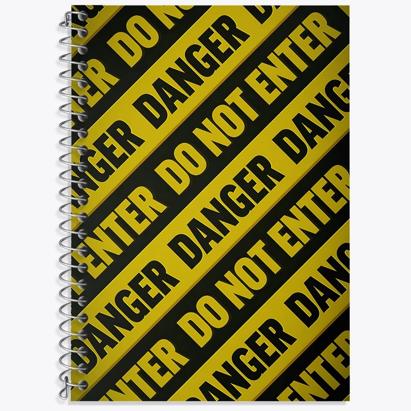 دفتر زبان 50 برگ خندالو مدل دو خط طرح Do not enter danger کد N7717