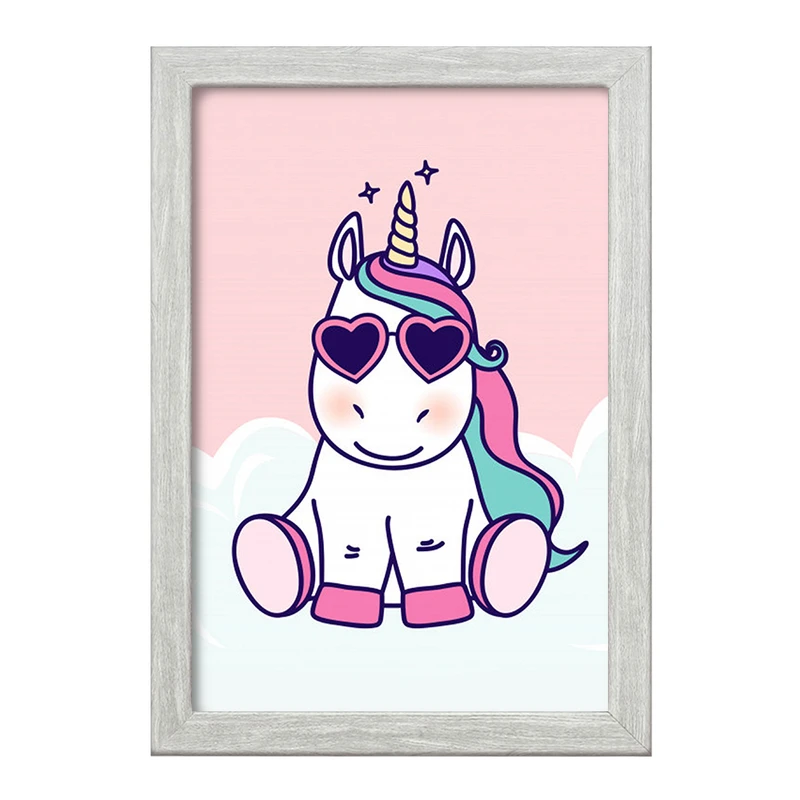 تابلو خندالو طرح اسب تک شاخ یونیکورن  کد 1106