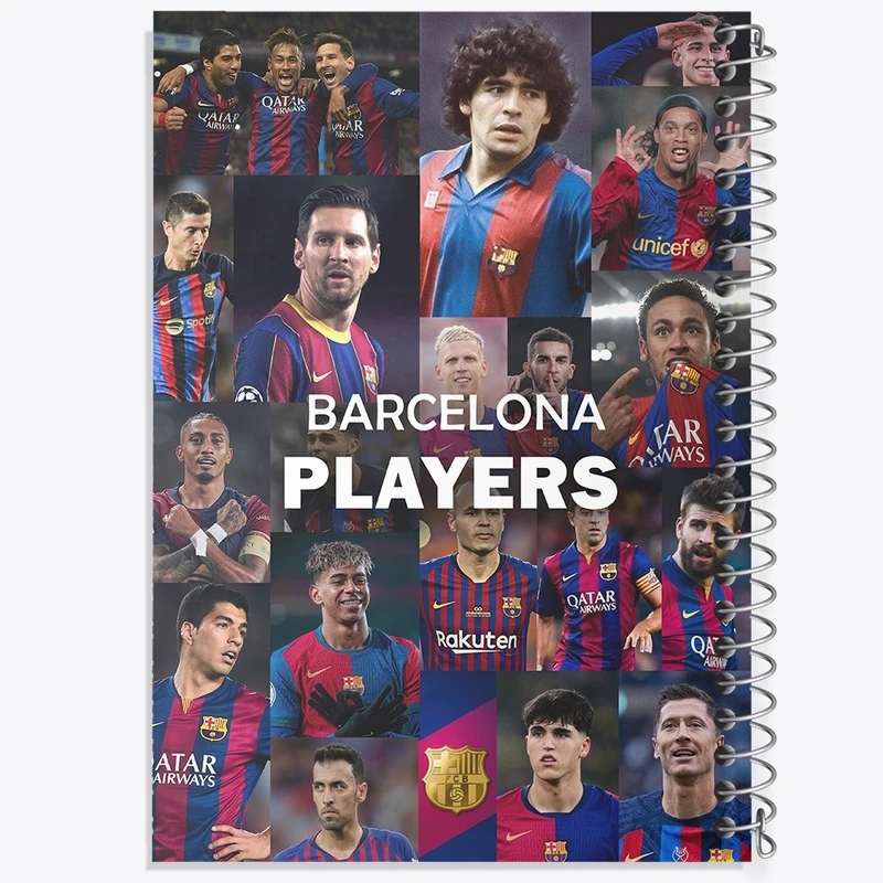 دفتر لیست خرید 50 برگ خندالو طرح بازیکن های بارسلونا (Barcelona) کد N9173