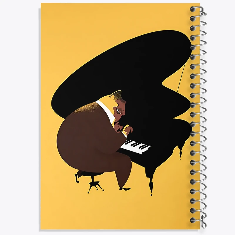 دفتر لیست خرید 50 برگ خندالو طرح نوازنده پیانو کد F8923