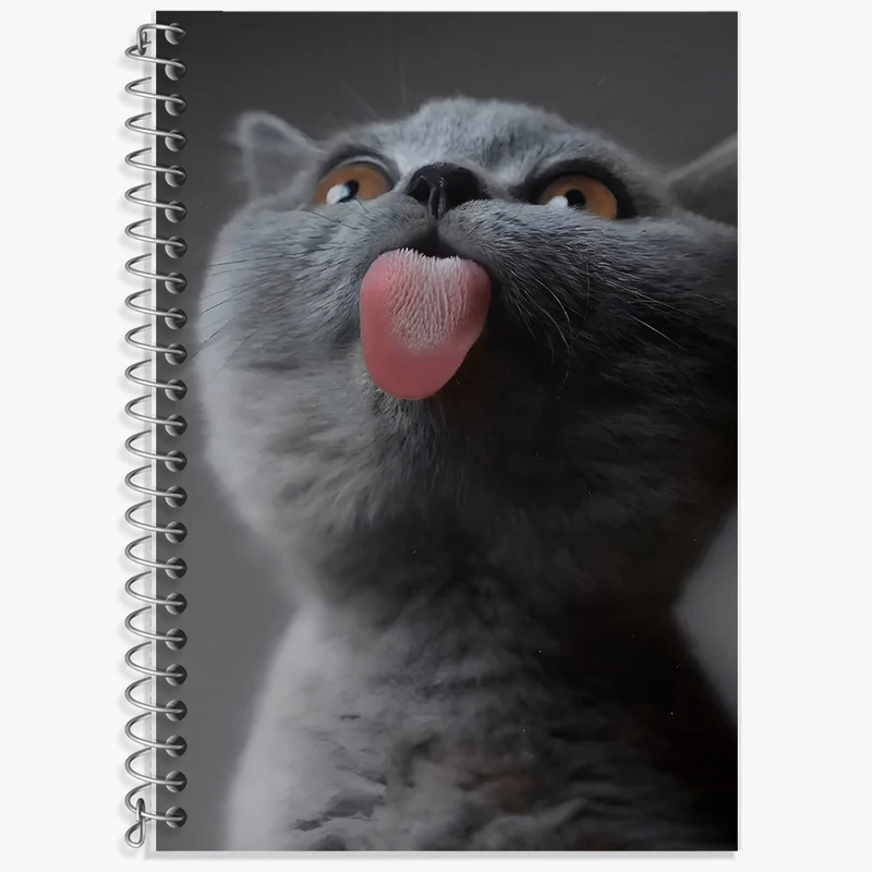 دفتر زبان 50 برگ خندالو مدل دو خط طرح گربه کد F10727