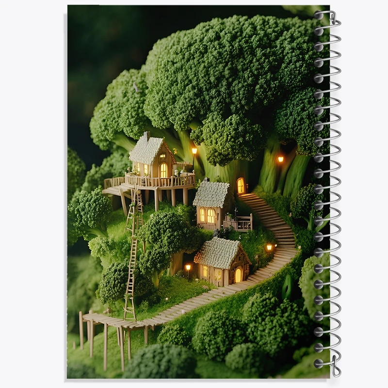 دفتر شطرنجی 50 برگ خندالو طرح کلبه های جنگلی کد F12744