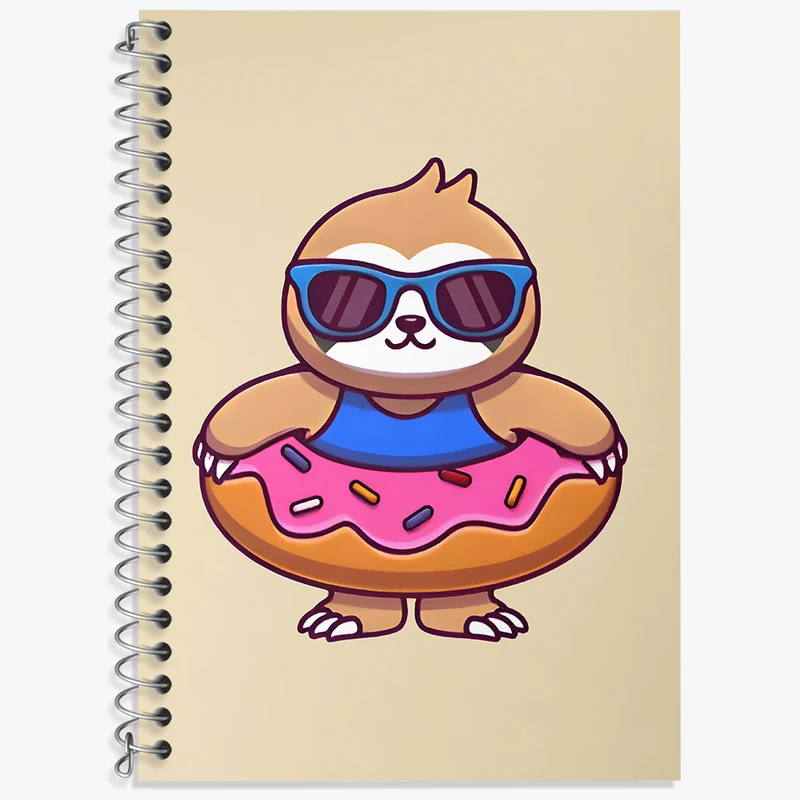 دفتر زبان دوخط 50 برگ خندالو طرح تنبل و دونات کد N6761