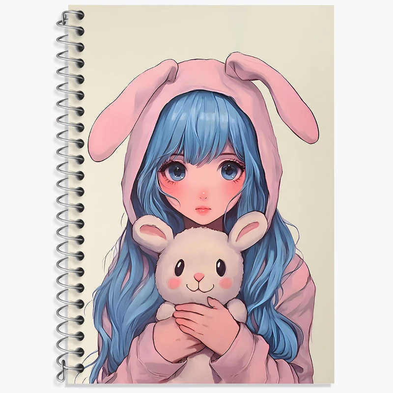 دفتر زبان 50 برگ خندالو مدل دو خط طرح دخترانه بامزه کد N6713