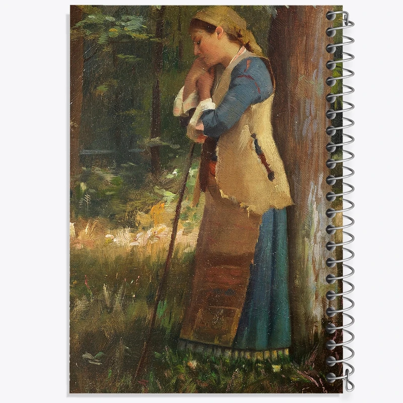 دفتر لیست خرید 50 برگ خندالو طرح نقاشی چوپان در حال استراحت اثر تئودوروس رالی کد F12279