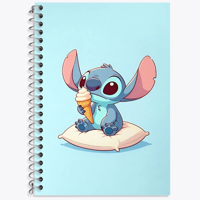 دفتر زبان دوخط 50 برگ خندالو طرح استیچ کد F3328