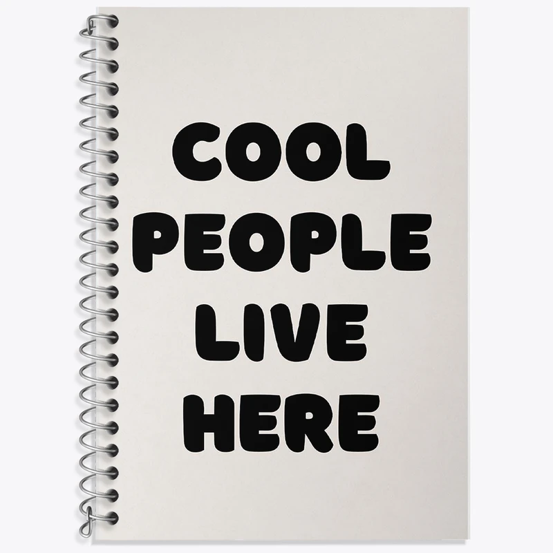 دفتر زبان 50 برگ خندالو مدل دو خط طرح Cool People Live Here کد F11904