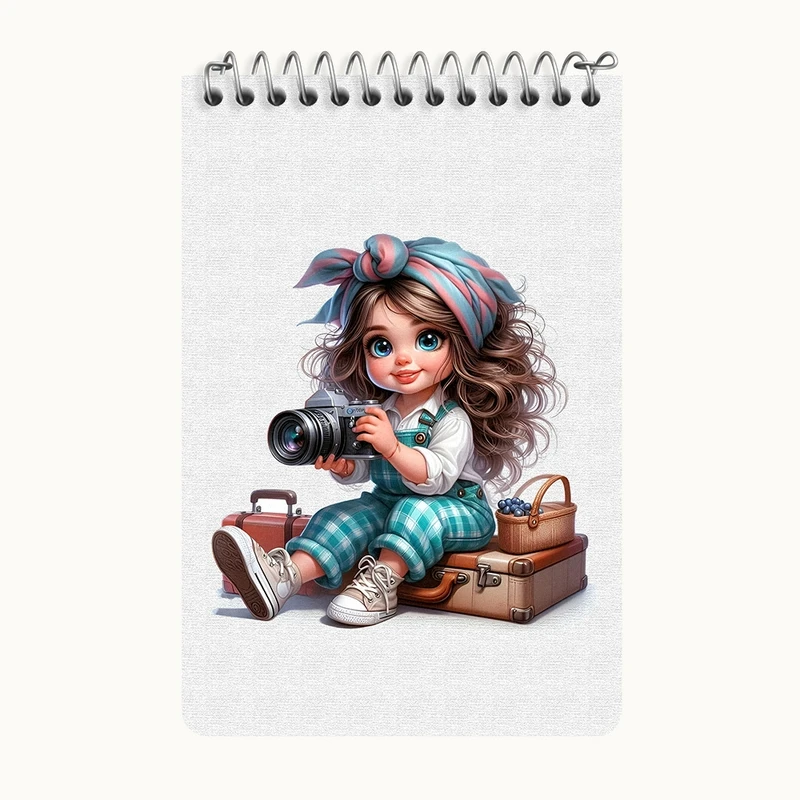 دفتر یادداشت 50 برگ خندالو طرح دختر عکاس کد F5534