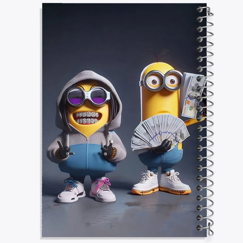 دفتر شطرنجی 50 برگ خندالو طرح مینیون ها (Minions) کد F4410