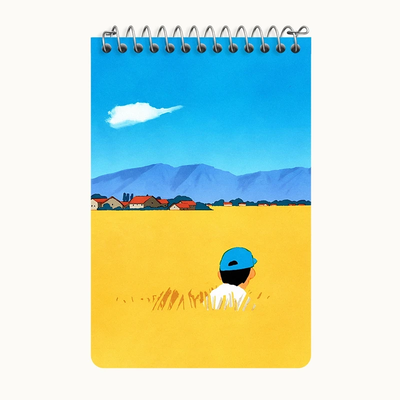 دفتر یادداشت 50 برگ خندالو طرح پسر و گندم زار کد F8814