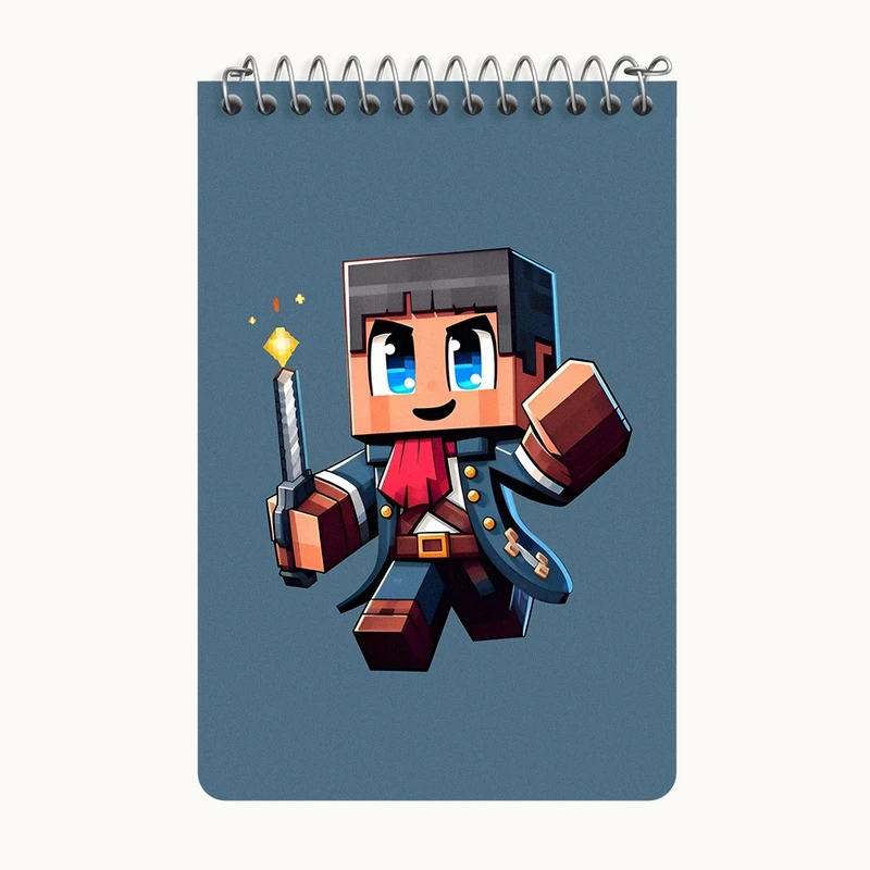 دفتر یادداشت 50 برگ خندالو طرح ماینکرافت (Minecraft) کد F12064